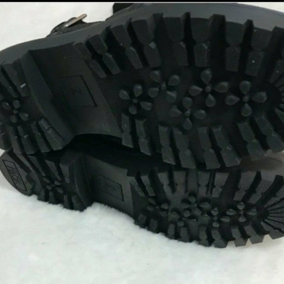 🎄NORDSTROMS BLACK CHUNKY COMBAT MOTO BOOTS SZ 8 NEW - Picture 4 of 5